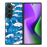 storm waves seamless pattern raging ocean water sea Samsung Galaxy Z Fold 6 5G 2024 Case OV2355