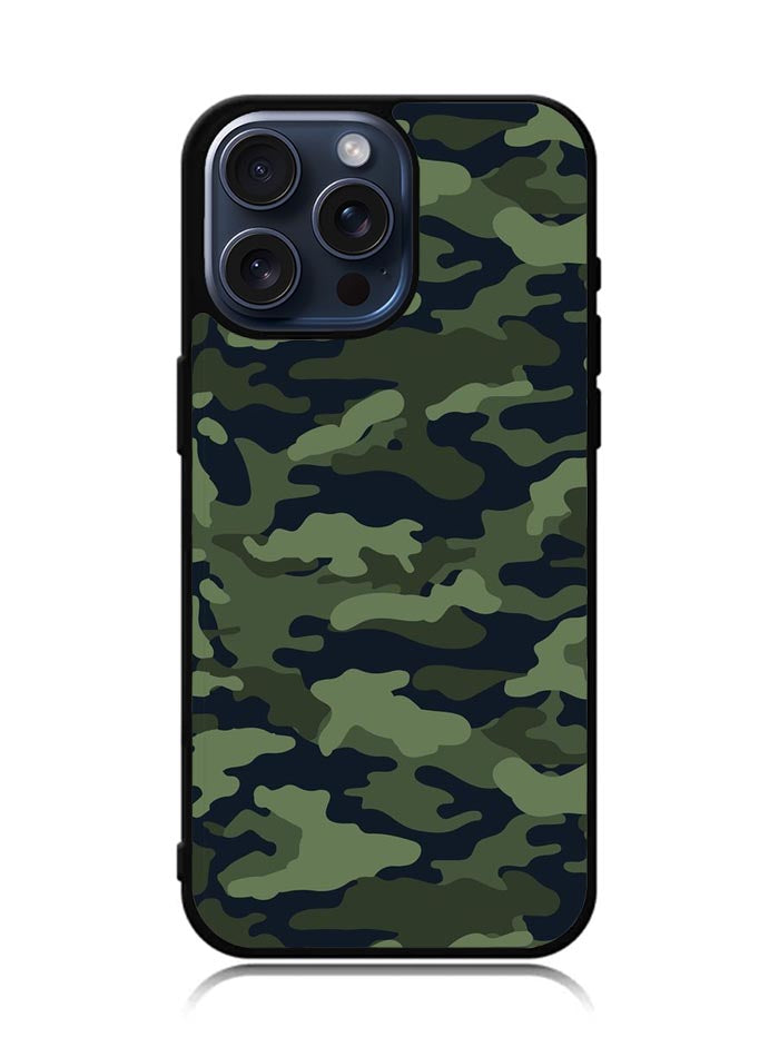 Green Camouflage iPhone 15 Pro Max Case