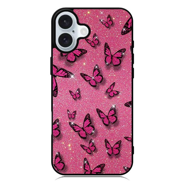 butterfly glitter iPhone 16 Plus Case