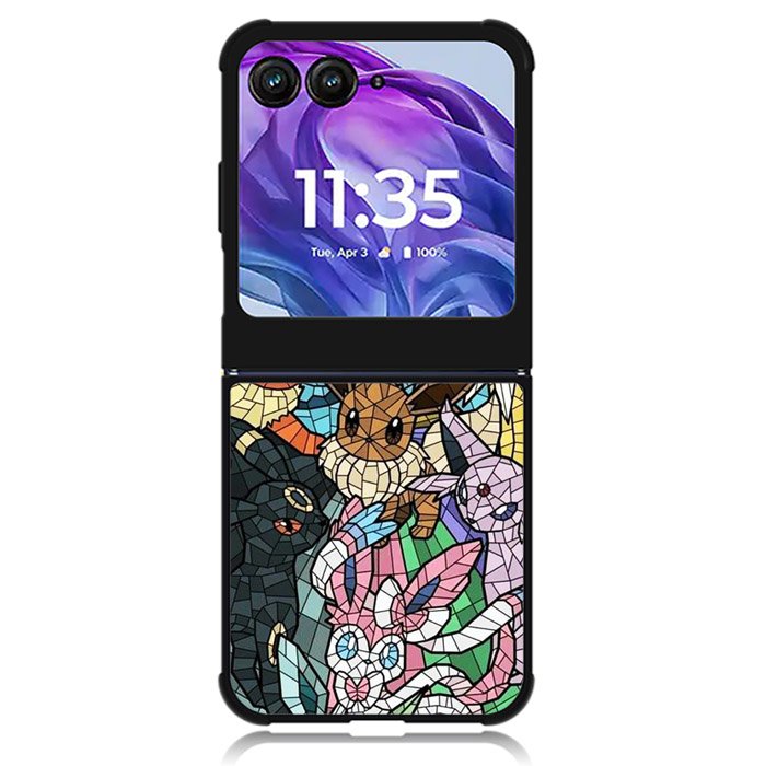 Pokemon Stained Glass Motorola Moto Razr Plus 2024 , Moto Razr+ 2024 Case