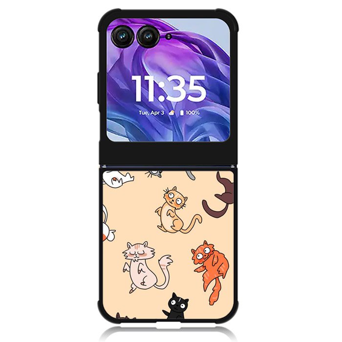 Happy Cat day Motorola Moto Razr Plus 2024 , Moto Razr+ 2024 Case OV9714