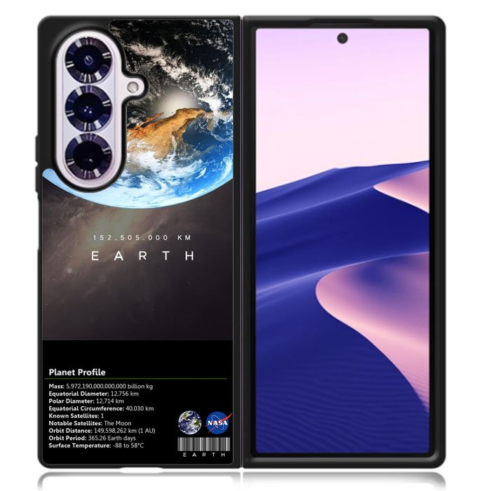 Space Facts Earth Samsung Galaxy Z Fold 7 Case OV9685