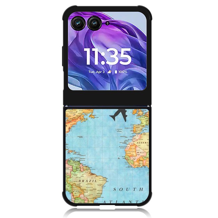World Map Motorola Moto Razr Plus 2024 , Moto Razr+ 2024 Case OV9733