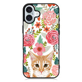 Cat flowers iPhone 16 Case QC9775