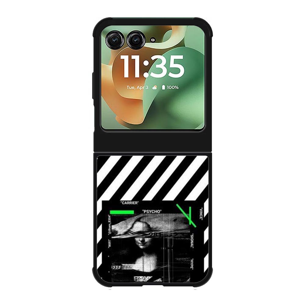 Black and white Motorola Moto RAZR 2025 Case OV8752