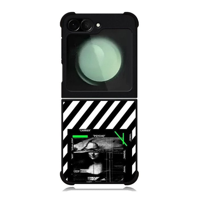 Black and white Samsung Galaxy Z Flip 6 5G 2024 Case OV8752