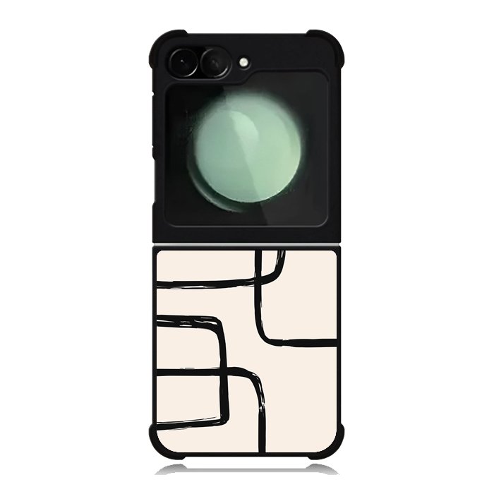 Black Beige Minimalist FZ4201 Samsung Galaxy Z Flip 6 2024 5G Case