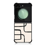 Black Beige Minimalist FZ4201 Samsung Galaxy Z Flip 6 2024 5G Case
