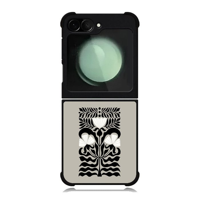 Abstract Dark Floral FZ5207 Samsung Galaxy Z Flip 6 2024 5G Case