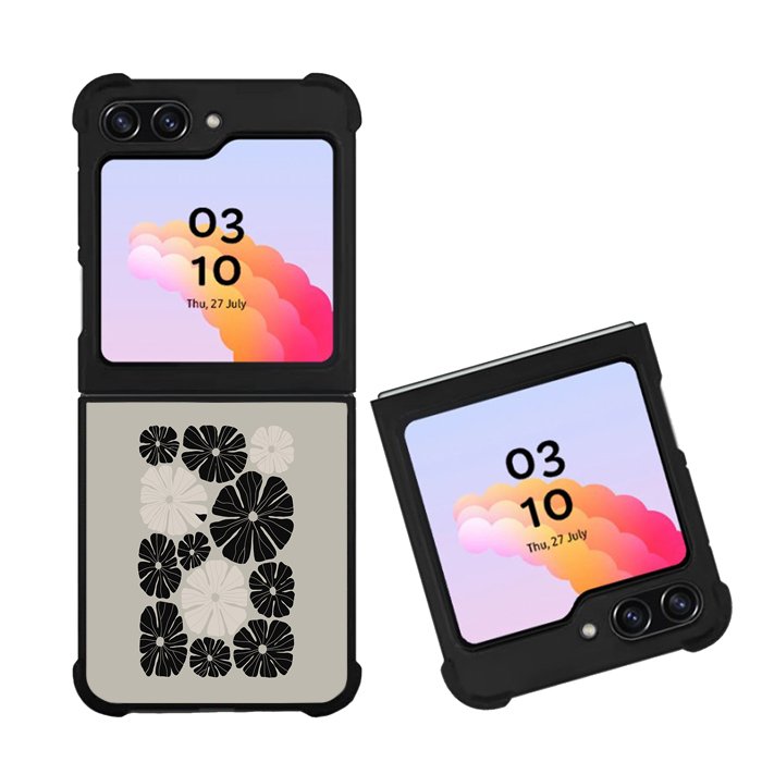 Flowers in Black FZ5216 Samsung Galaxy Z Flip 5 2023 5G Case