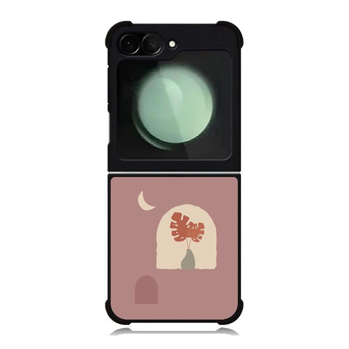 Aesthehtic Moon Floral FZ6380 Samsung Galaxy Z Flip 6 2024 5G Case