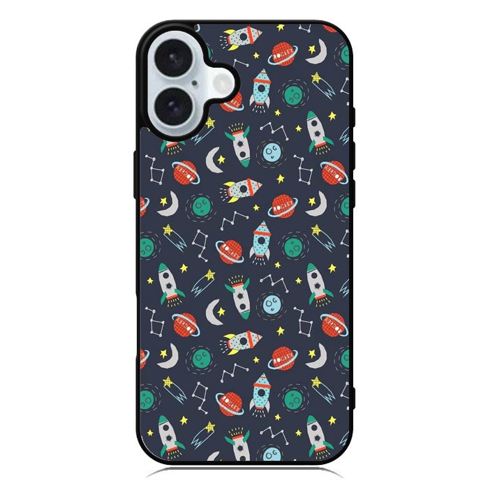Rocket Pattern iPhone 16 Plus Case QC10407