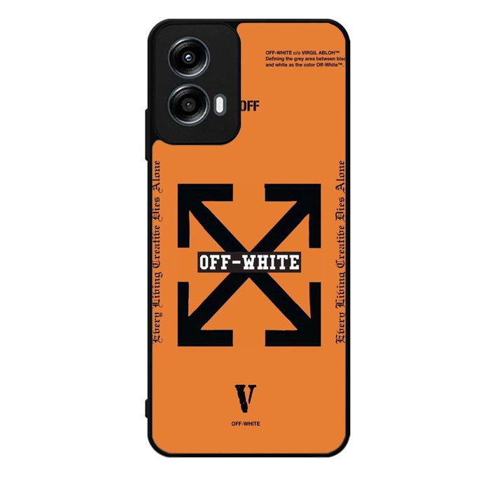Off White Orange Motorola Moto G Play 2024 Case OV11223