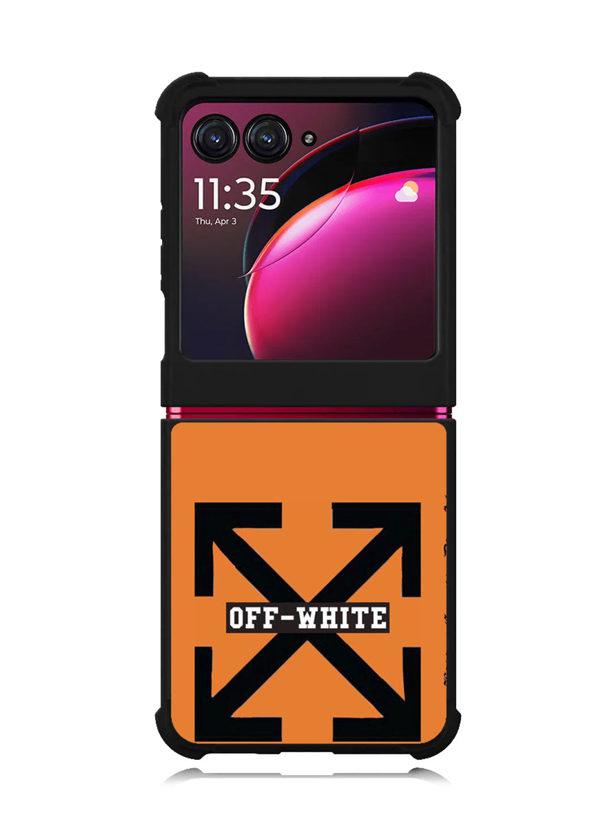 Off White Orange Motorola Moto Razr Plus 2023 , Moto Razr+ 2023 Case OV11223