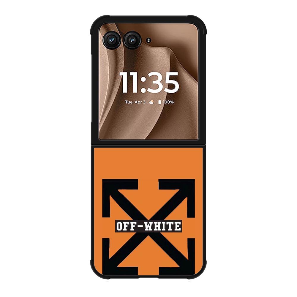 Off White Orange Motorola Moto RAZR Plus 2025 Case OV11223
