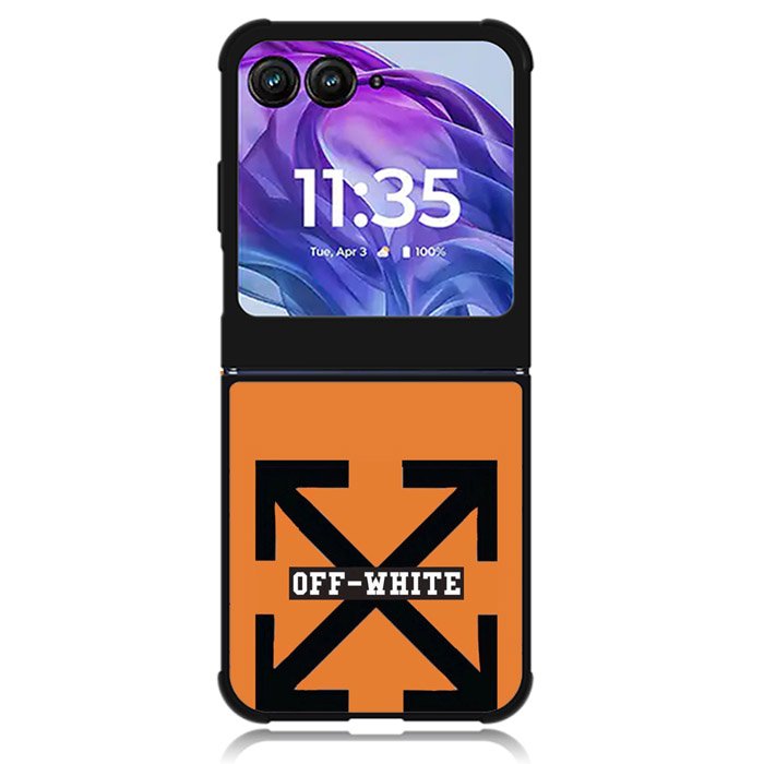 Off White Orange Motorola Moto Razr Plus 2024 , Moto Razr+ 2024 Case OV11223