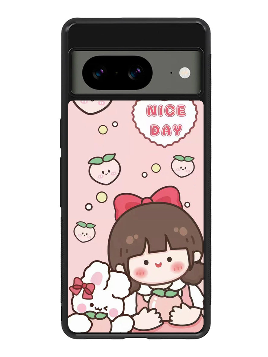 Peach Cute Nice Day Google Pixel 8 Case QC11224