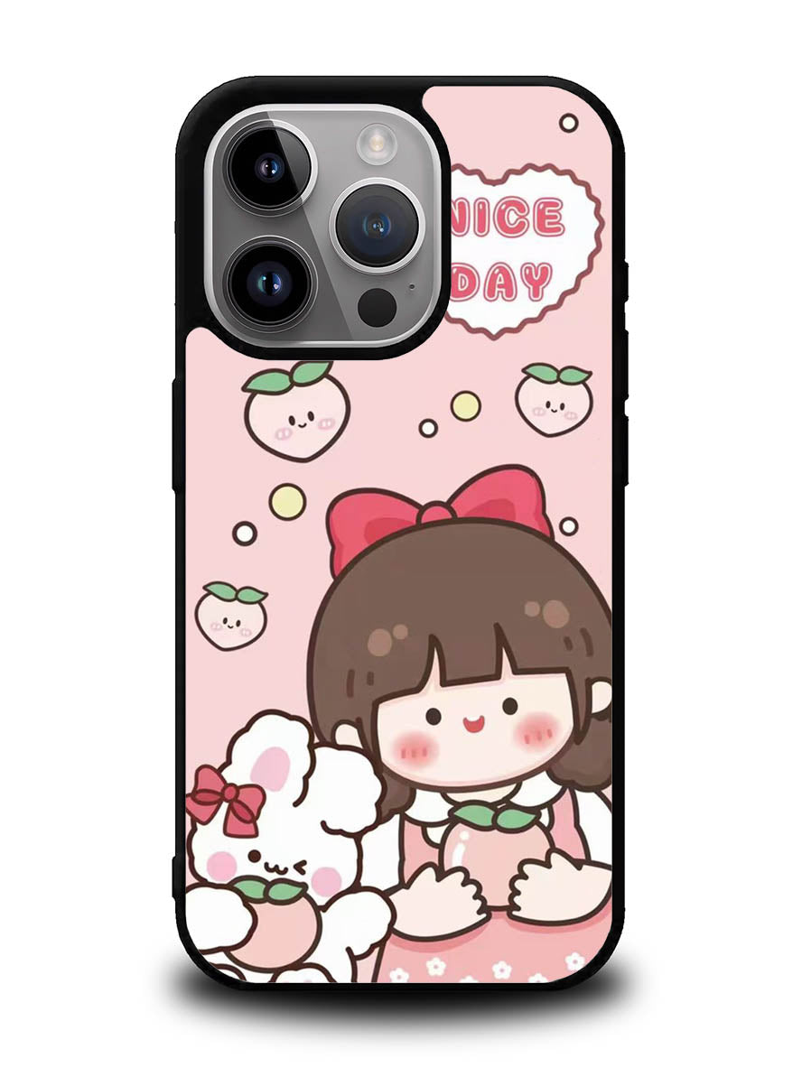 Peach Cute Nice Day iPhone 16 Pro Case OV11224