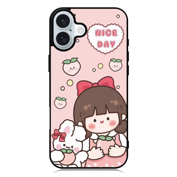 Peach Cute Nice Day iPhone 16 Case QC11224