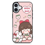Peach Cute Nice Day iPhone 16 Plus Case QC11224