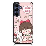 Peach Cute Nice Day Samsung Galaxy S25 FE Case OV11224