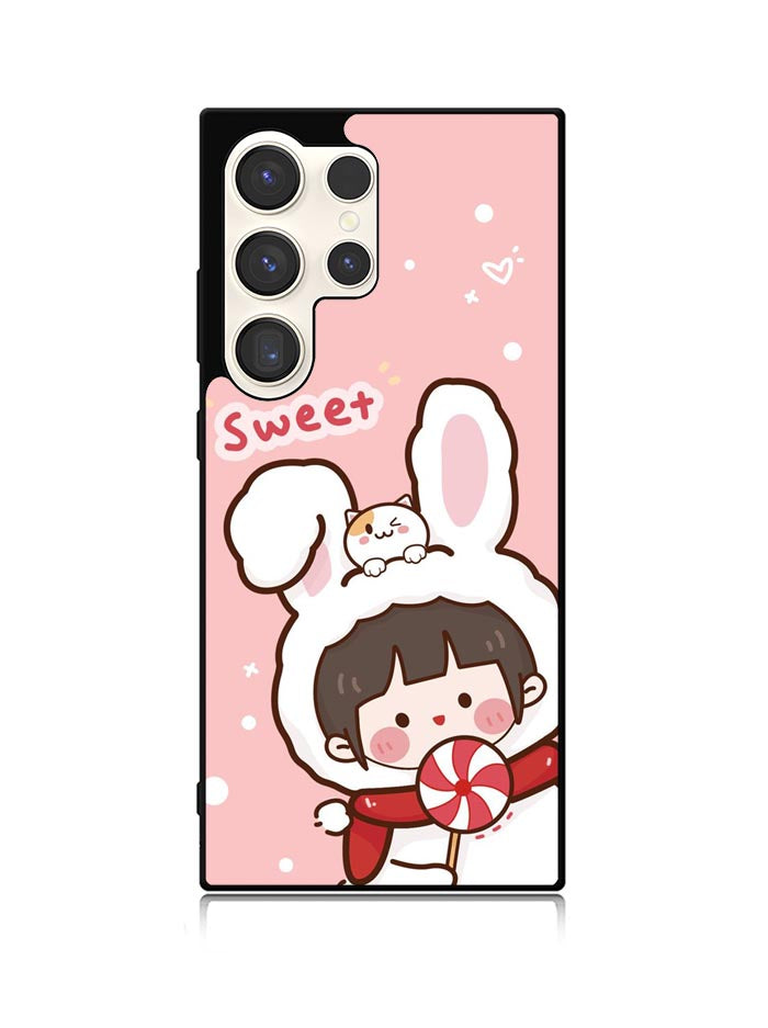 Cute Rabbit Sweet Samsung Galaxy S25 Ultra 5G Case QC11206