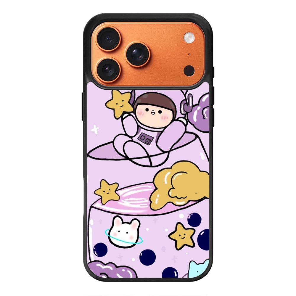 Cute Purple Bobba iPhone 17 Pro Case OV11205