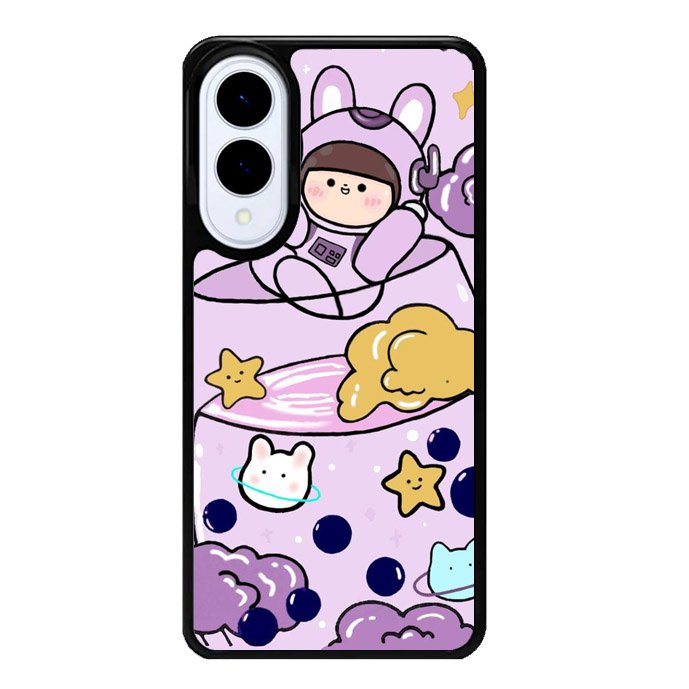 Cute Purple Bobba Samsung Galaxy S25 Edge 5G Case OV11205