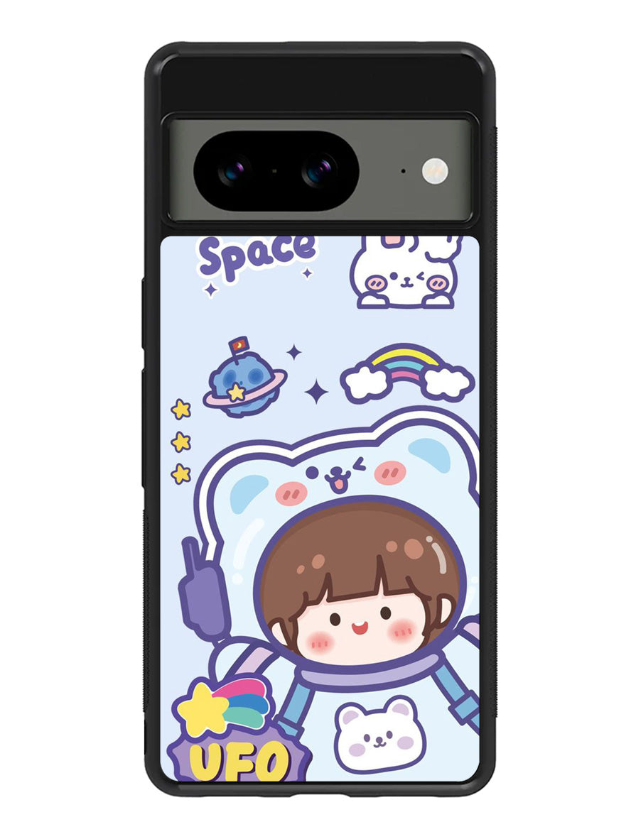 Cute Blue Space Ufo Google Pixel 8 Case QC11201