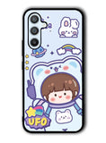 Cute Blue Space Ufo Samsung Galaxy A14 5G Case QC11201