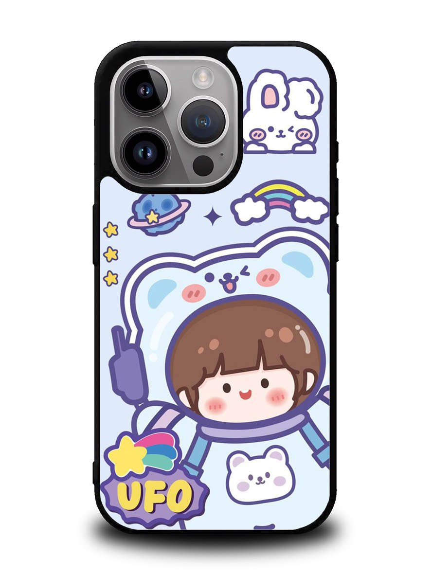 Cute Blue Space Ufo iPhone 16 Pro Max Case QC11201
