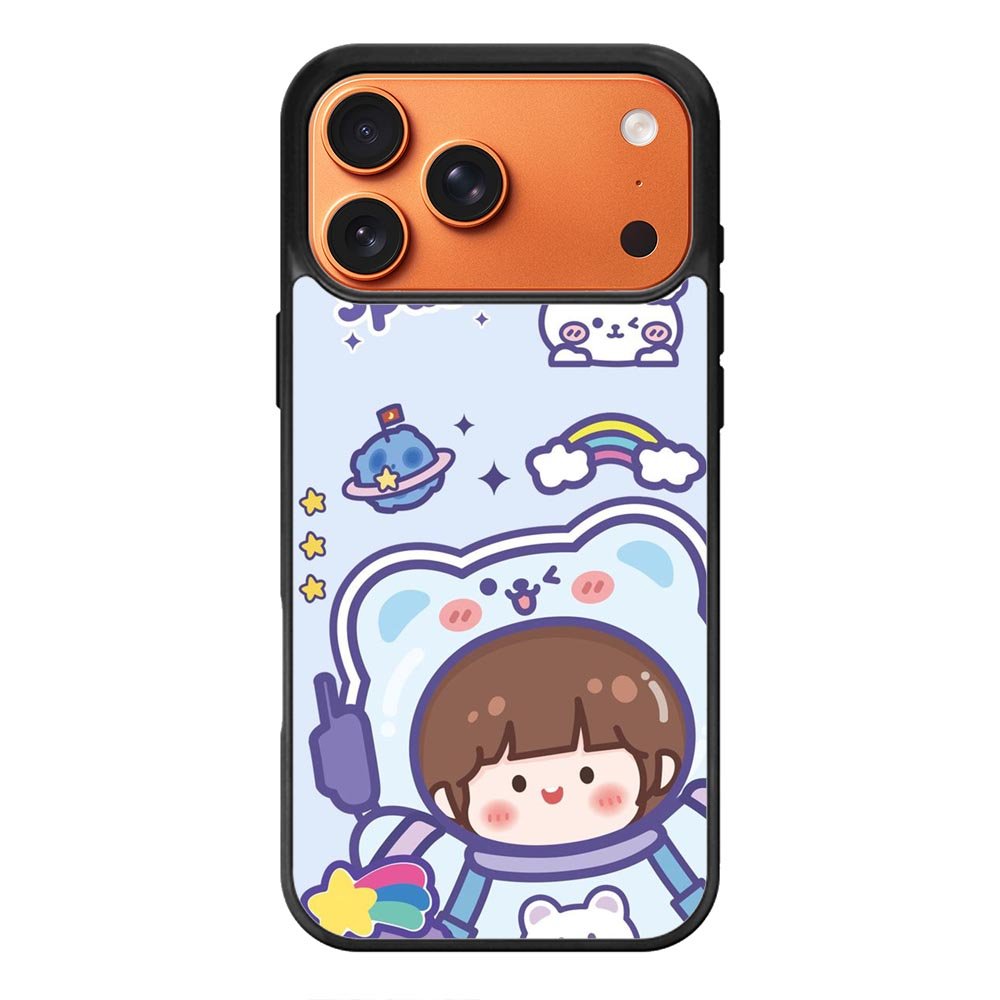 Cute Blue Space Ufo iPhone 17 Pro Case QC11201