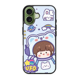 Cute Blue Space Ufo iPhone 17 Case QC11201