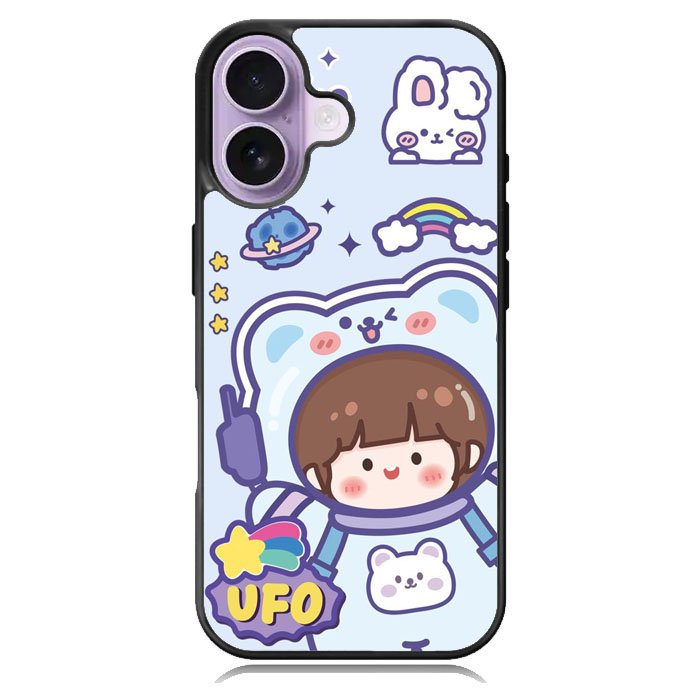 Cute Blue Space Ufo iPhone 17 Case OV11201