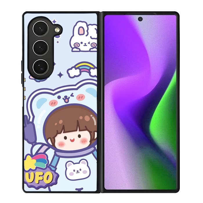 Cute Blue Space Ufo Samsung Galaxy Z Fold 6 5G 2024 Case OV11201