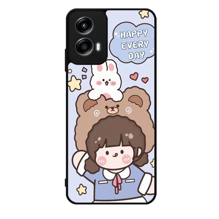 Cute and Happy Everyday Motorola Moto G Play 2024 Case OV11197