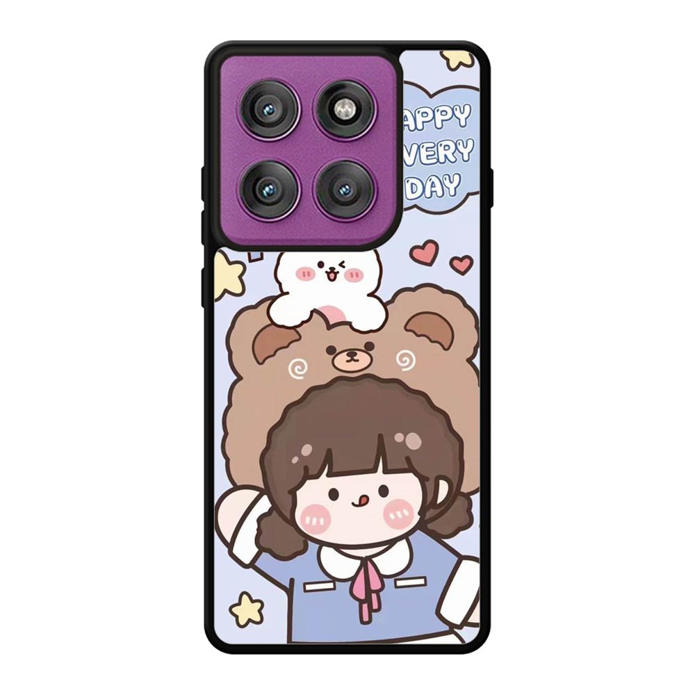 Cute and Happy Everyday Motorola Moto Edge 60 Pro Case QC11197