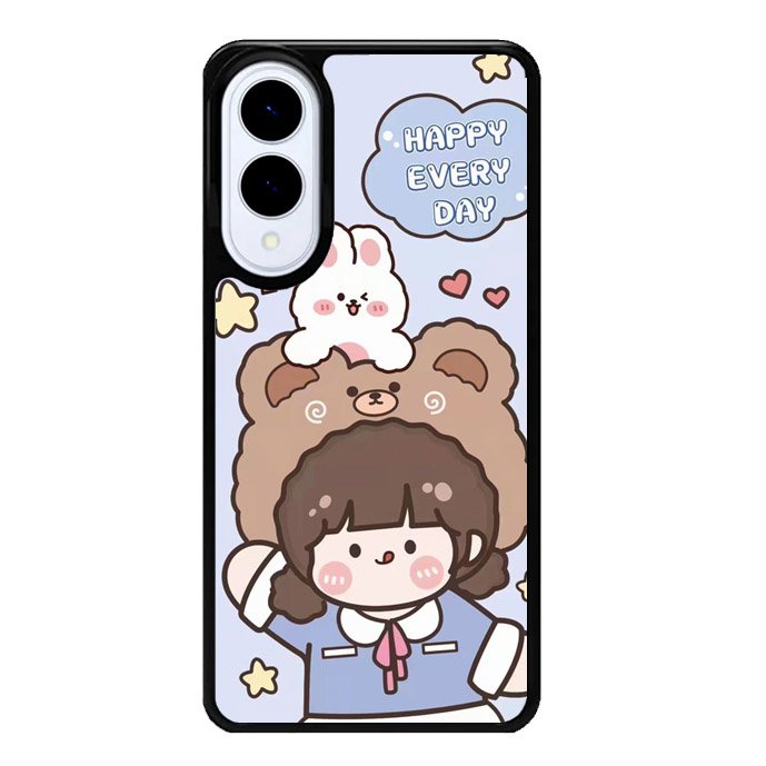 Cute and Happy Everyday Samsung Galaxy S25 Edge 5G Case OV11197