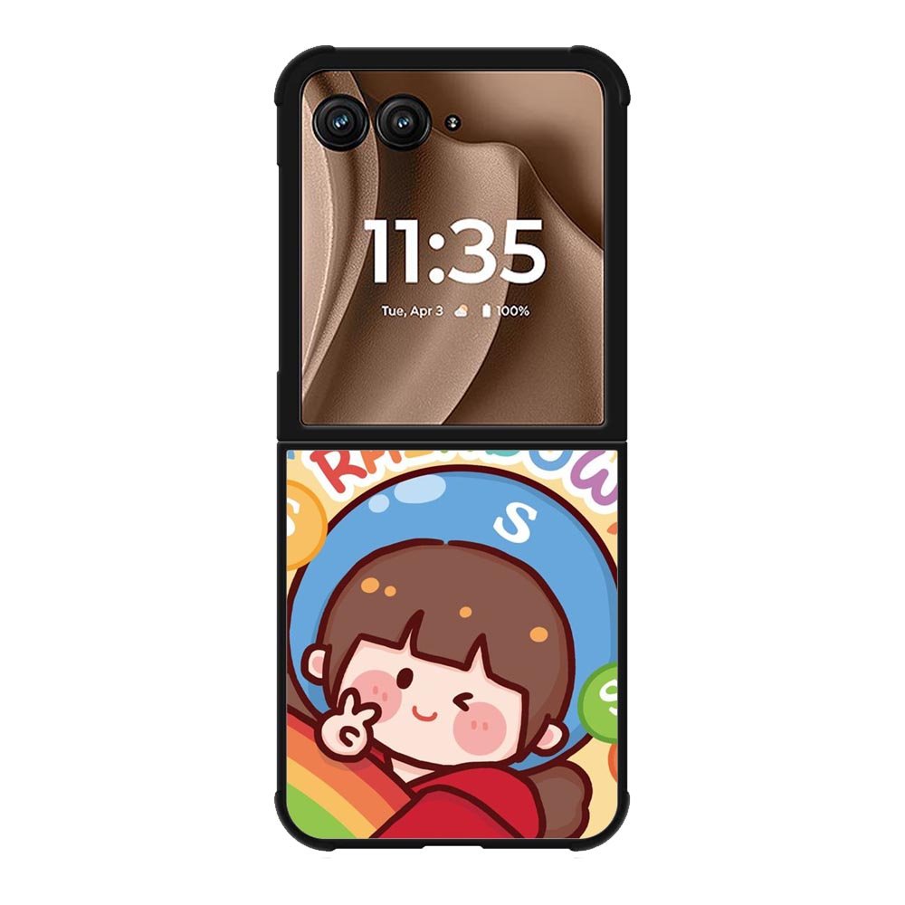 Cutei Rainbow Candy Motorola Moto RAZR Plus 2025 Case OV11217