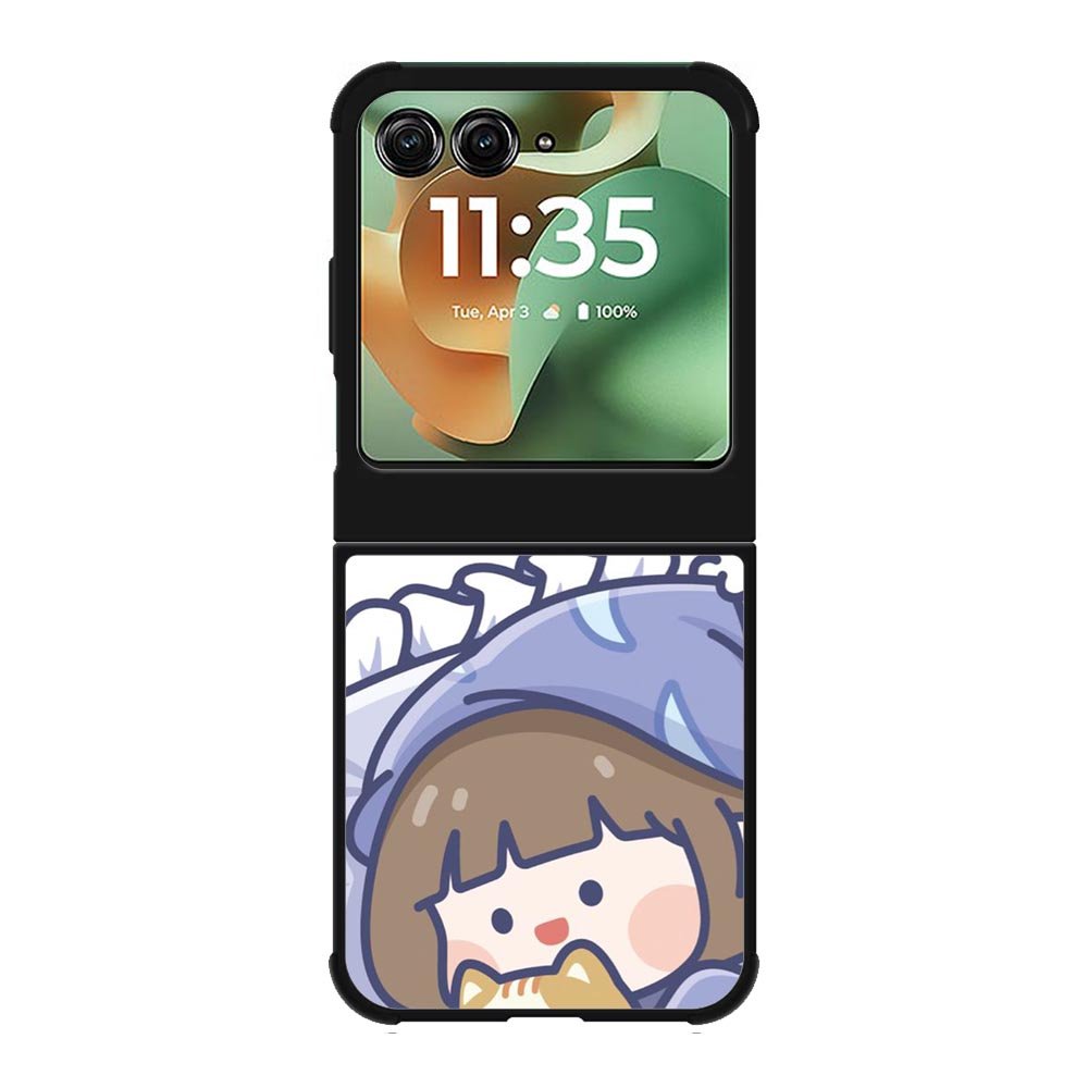 Cute Sleeping with the cat Motorola Moto RAZR 2025 Case OV11213