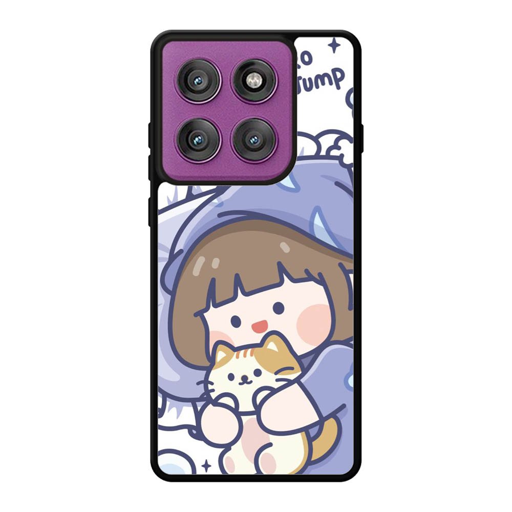 Cute Sleeping with the cat Motorola Moto Edge 60 Pro Case OV11213