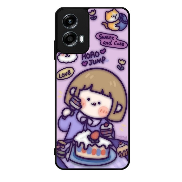 Cute Roro Jump Eat the Sweet Cake Motorola Moto G Play 2024 Case OV11210