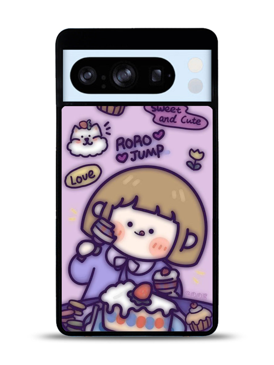Cute Roro Jump Eat the Sweet Cake Google Pixel 8 Pro Case QC11210