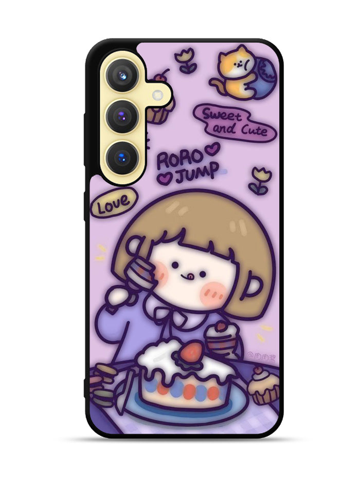 Cute Roro Jump Eat the Sweet Cake Samsung Galaxy S25 Plus 5G , Samsung Galaxy S25+ 5G Case OV11210