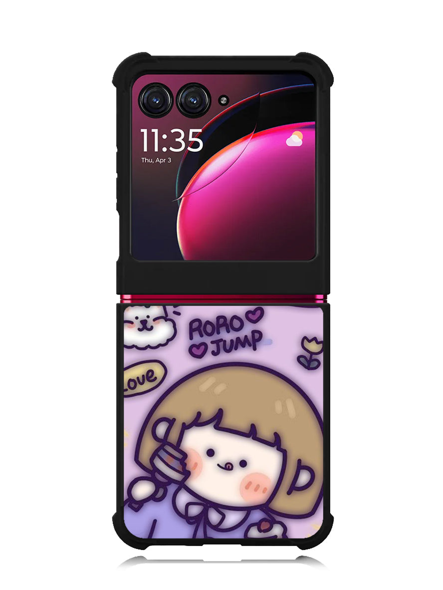 Cute Roro Jump Eat the Sweet Cake Motorola Moto Razr Plus 2023 , Moto Razr+ 2023 Case OV11210