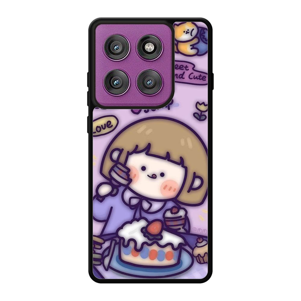 Cute Roro Jump Eat the Sweet Cake Motorola Moto Edge 60 Pro Case QC11210