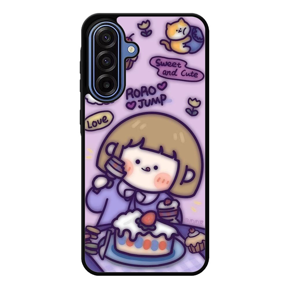 Cute Roro Jump Eat the Sweet Cake Samsung Galaxy A17 Case QC11210