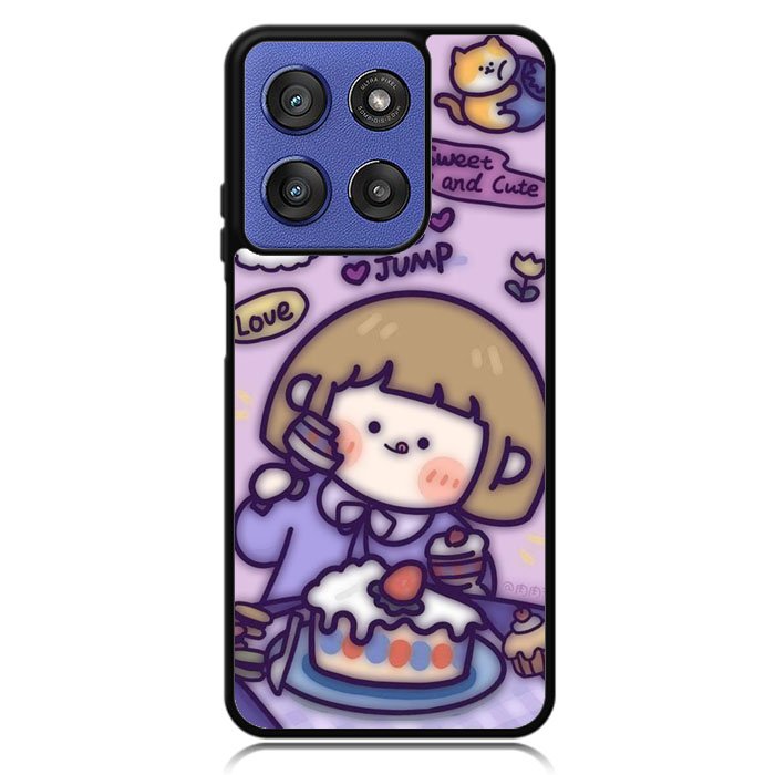 Cute Roro Jump Eat the Sweet Cake Motorola Moto G Stylus 5G 2025 Case OV11210