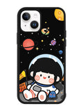Cute Roro Jump and Astronaut iPhone 14 Plus Case QC11207