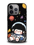Cute Roro Jump and Astronaut iPhone 16 Pro Case OV11207